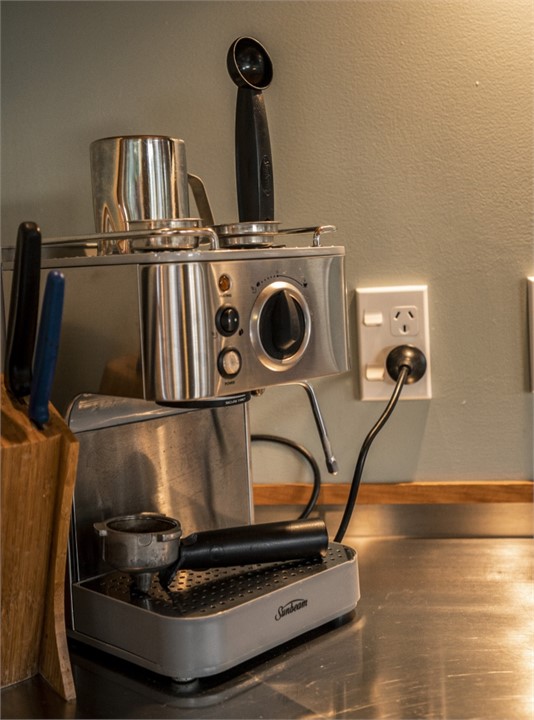 Coffee machine in the Retreat accommodation