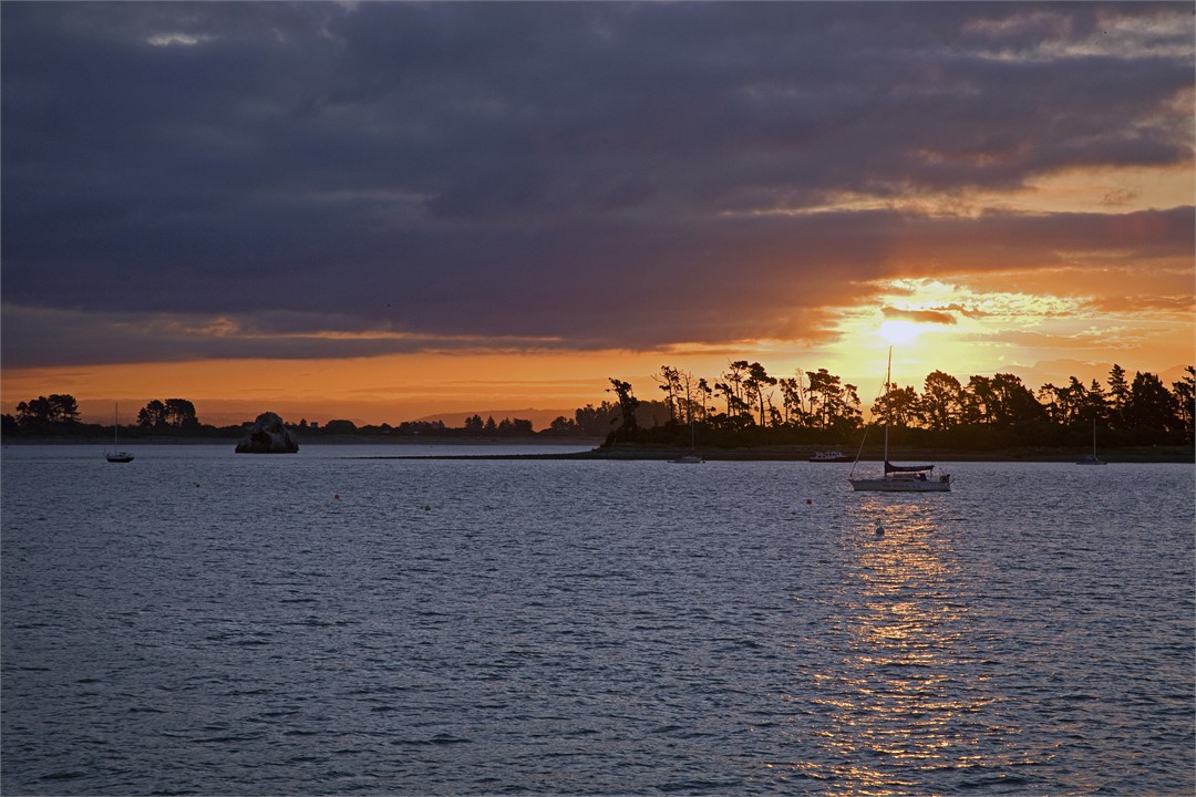Incredible sunset viewed from the waterfront