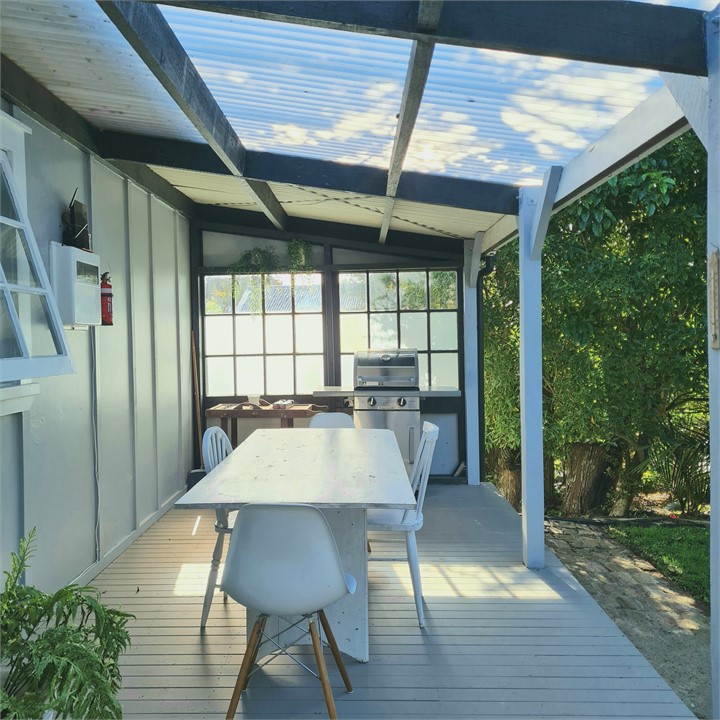 Large verandah with BBQ and seating