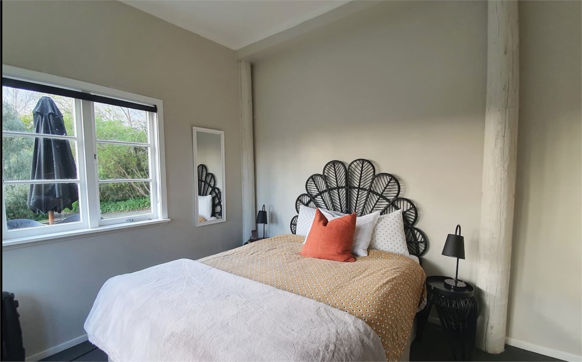 Front Queen bedroom with wardrobe and farm views