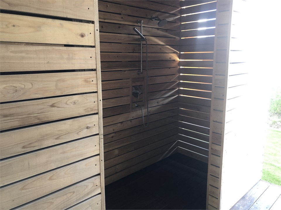 Outdoor shower area