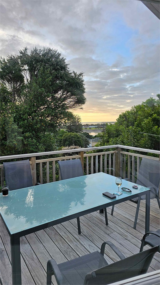 Sunset view from kitchen