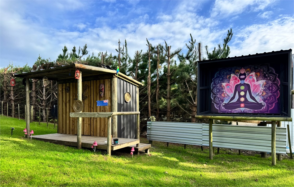 Toilet & Shower block with solar power light.