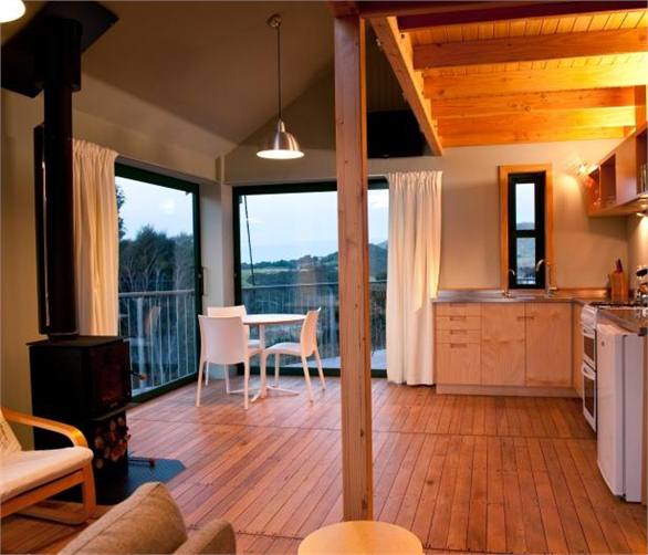 Kitchen withsliding door to deck