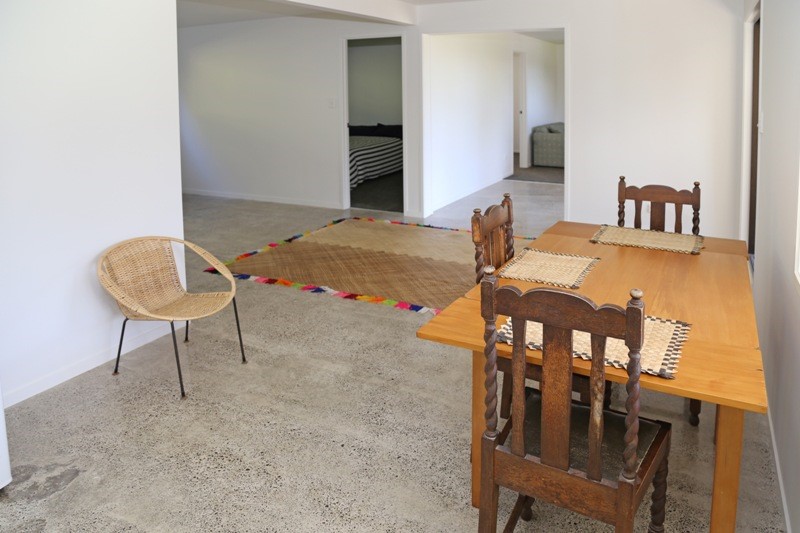 Open dining/living area with basic kitchen facilit