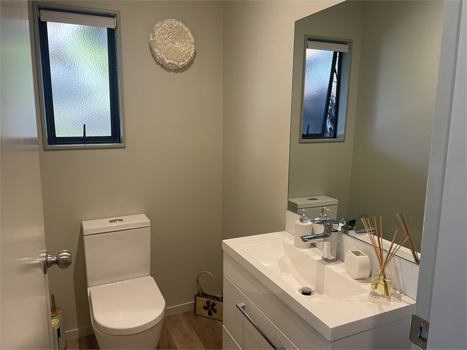 Upstairs toilet and full vanity unit