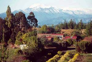 The Gate House with mountains beyond