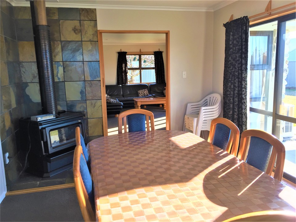 Fireplace in dining room