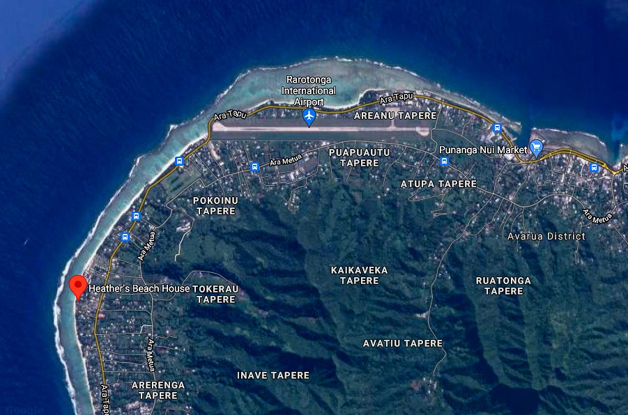 See Town, the airport & Heathers Beach House