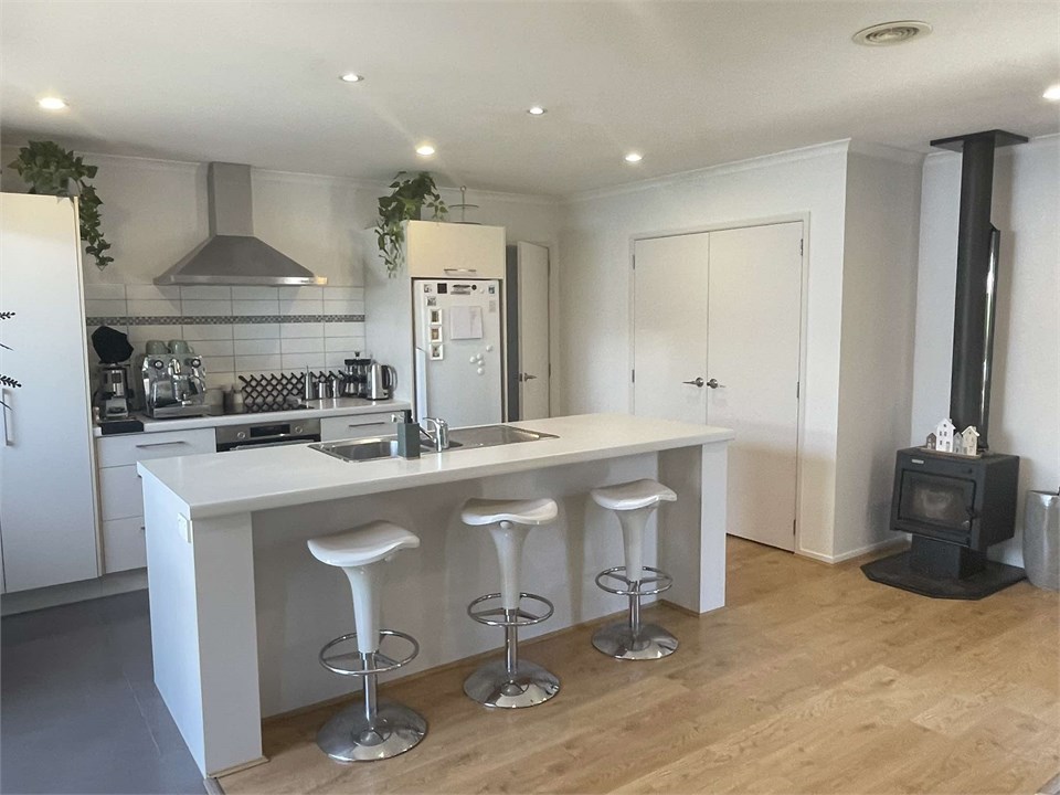 Kitchen and Log fire