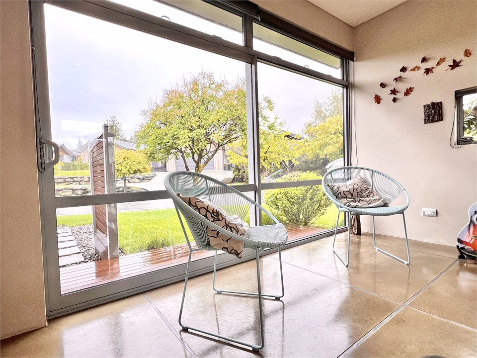 Sunroom with seating areas