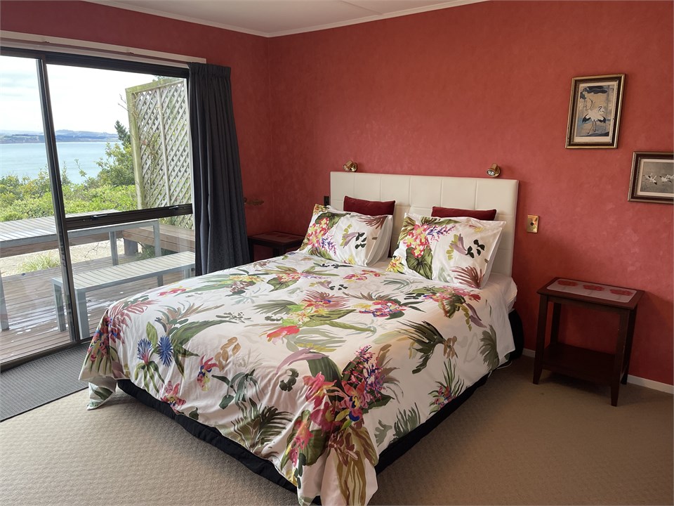 King bed, opens onto deck