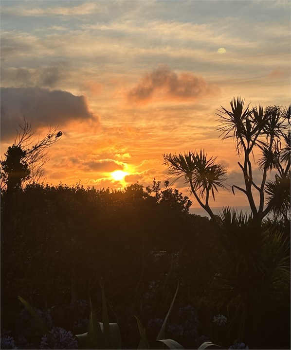 Sunset view from studio patio