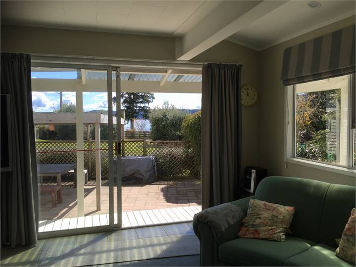 Lake and BBQ area from lounge