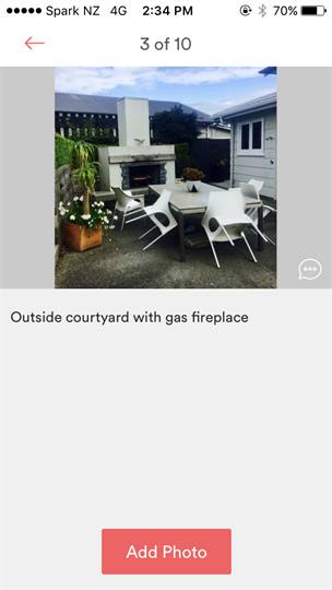 Courtyard with fireplace