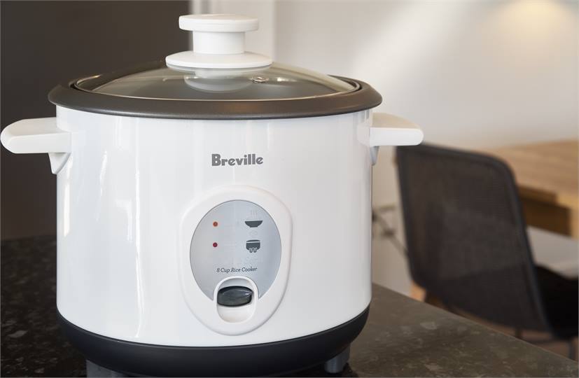 A rice cooker is supplied