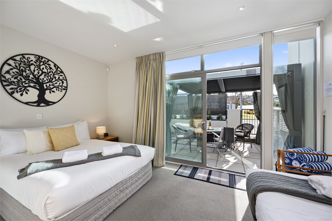 Bedroom 2 + outdoor entertaining area