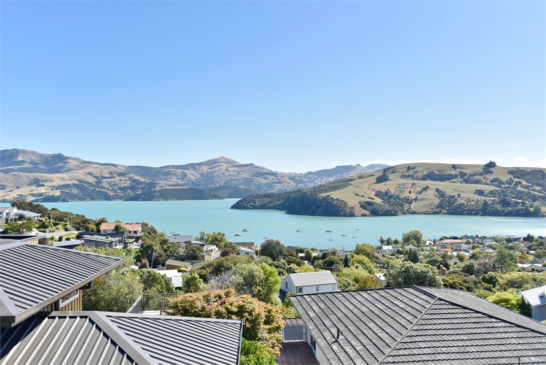 View of the harbour and surrounding mountains