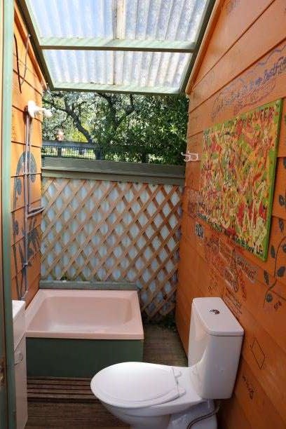 Sleepout semi outdoor bathroom