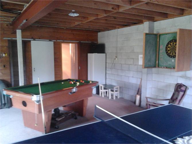 downstairs games room & garage