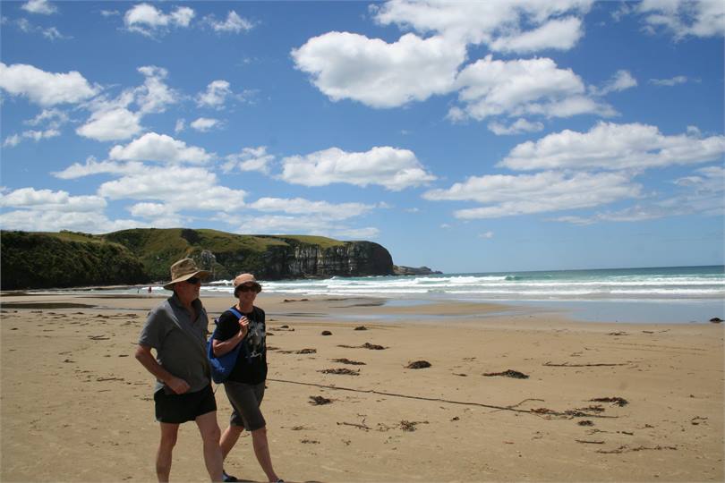 Strolling along the beach