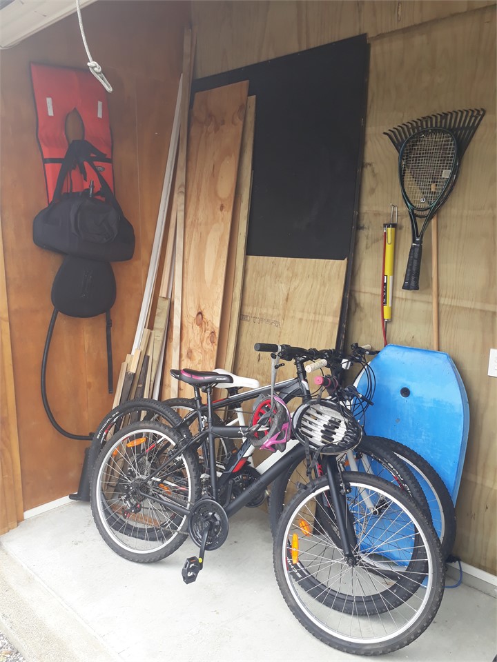 Bikes, Tennis rackets, Boogie Boards Available.