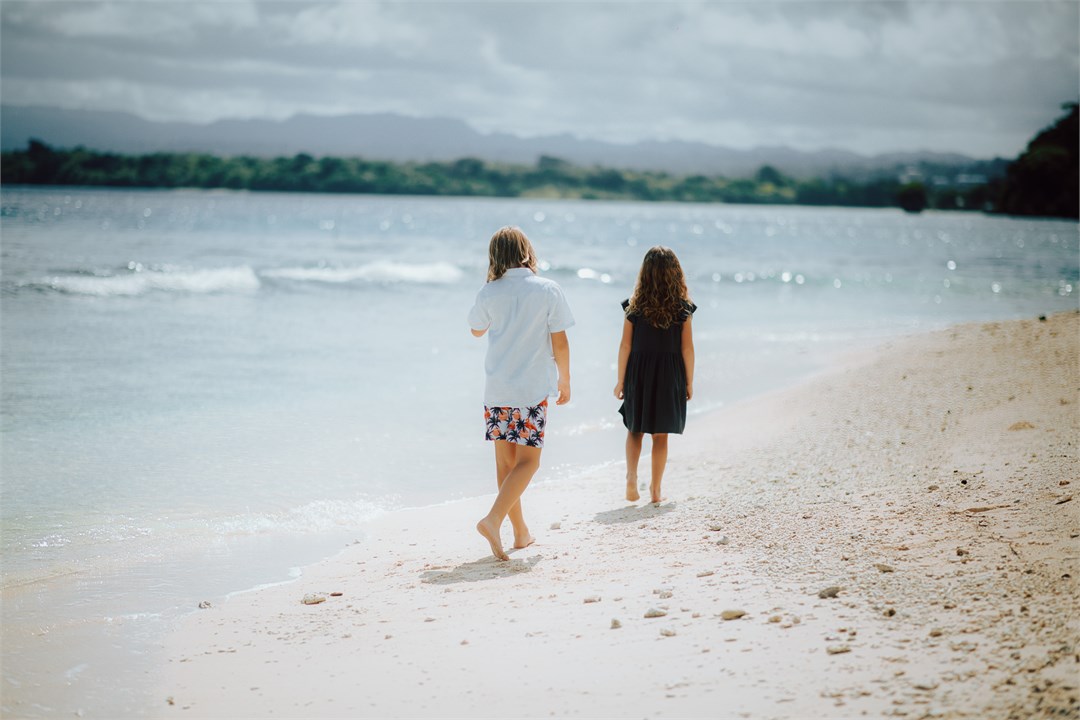 Private white sand beach