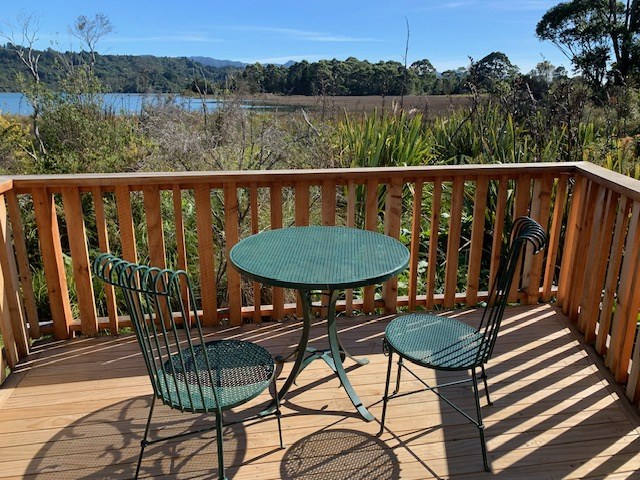 Coffee spot outside studio looking over estuary