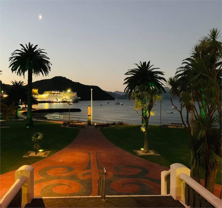 Harbour activities and lights from the foreshore