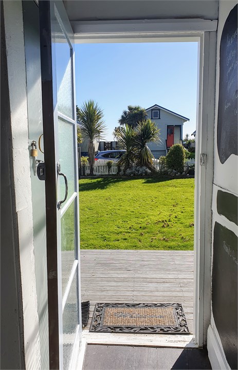 Large, fenced back yard.