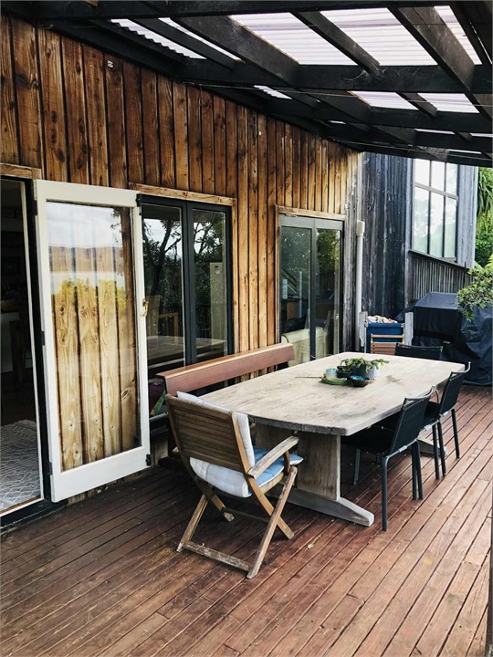 deck and large table