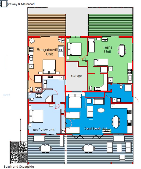Shows Reef View Studio (light blu)e in relation to