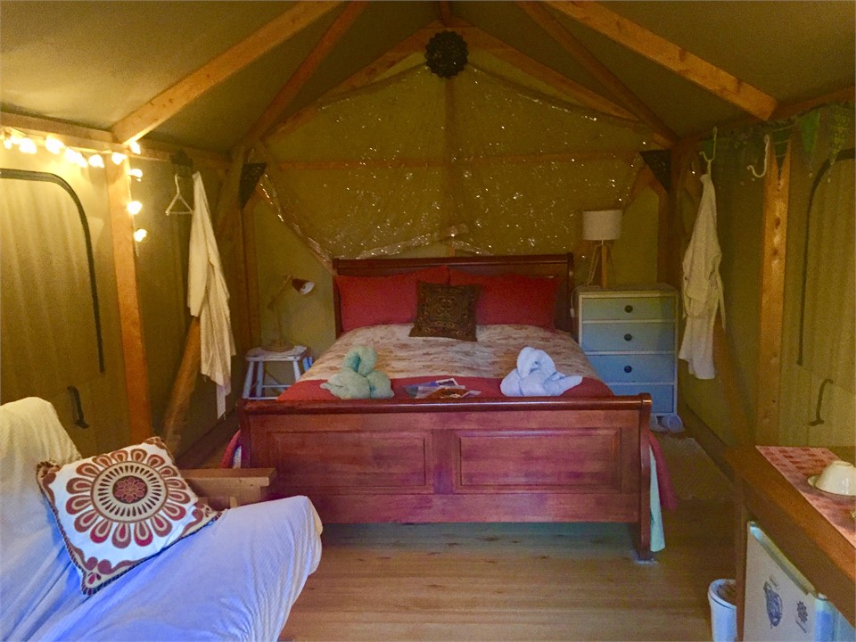glamping tent -- sleeps up to 4 more people