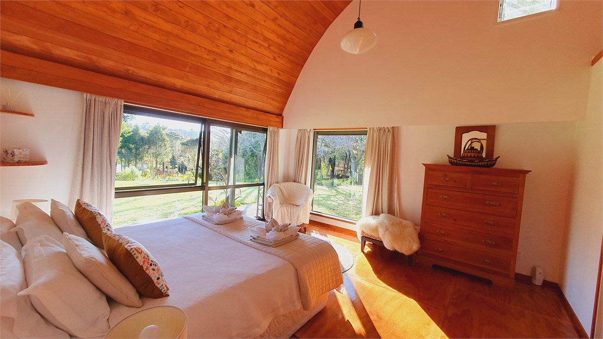 Master bedroom with super king bed and stunning vi