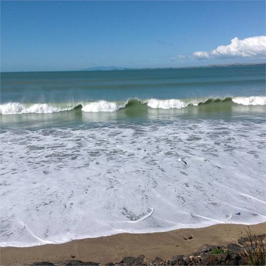 Surf's up on Milford Beach