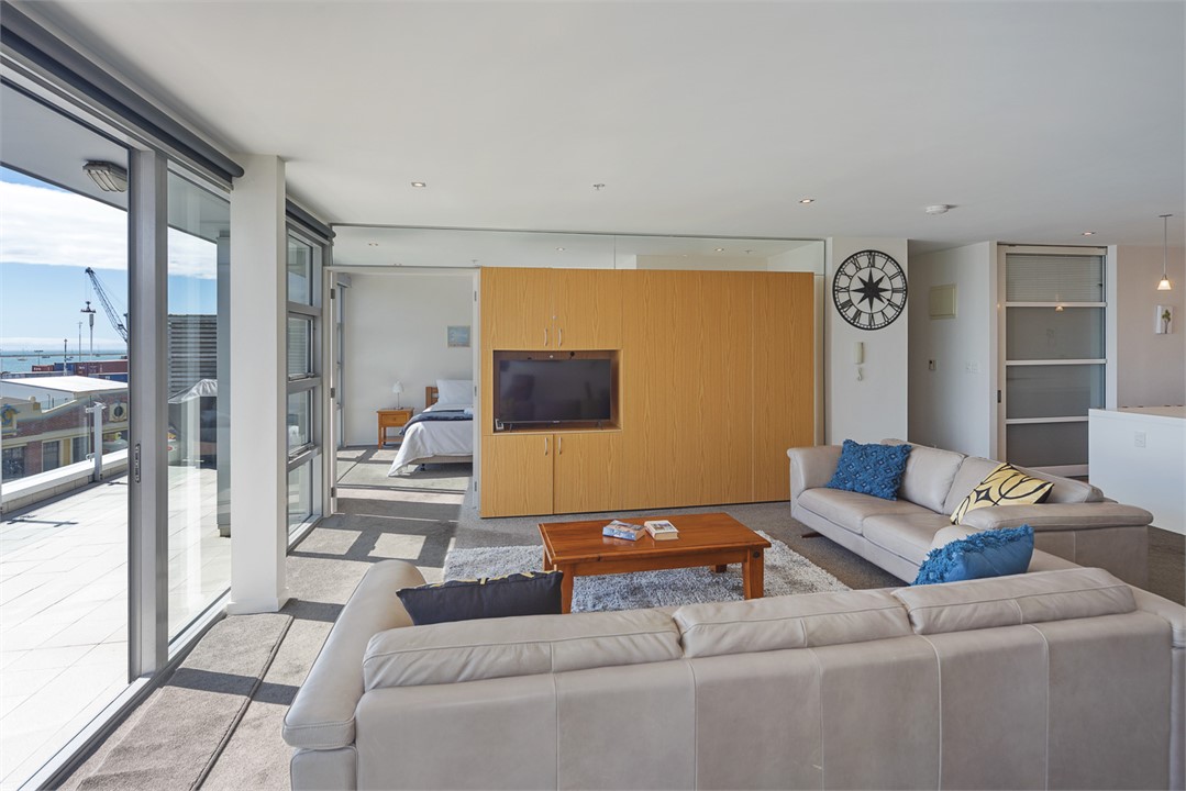 Living room with New larger Smart TV