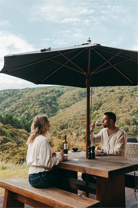 Enjoy dining outside on the deck