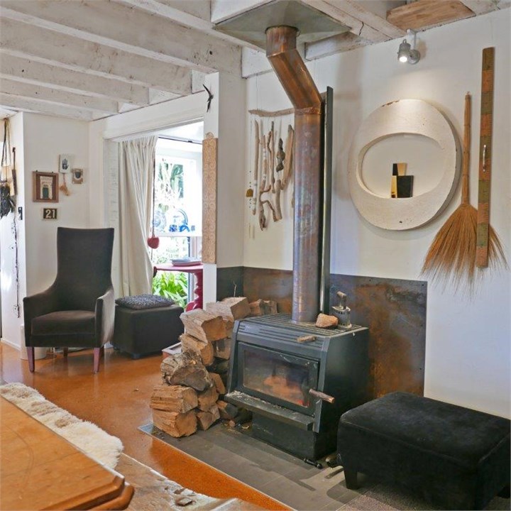 The Woodburn keeps the whole house warm during thr