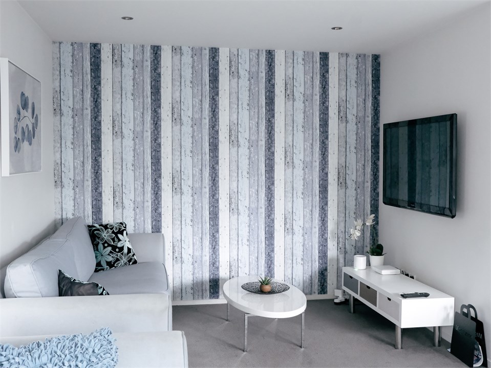 Comfortable lounge area with TV