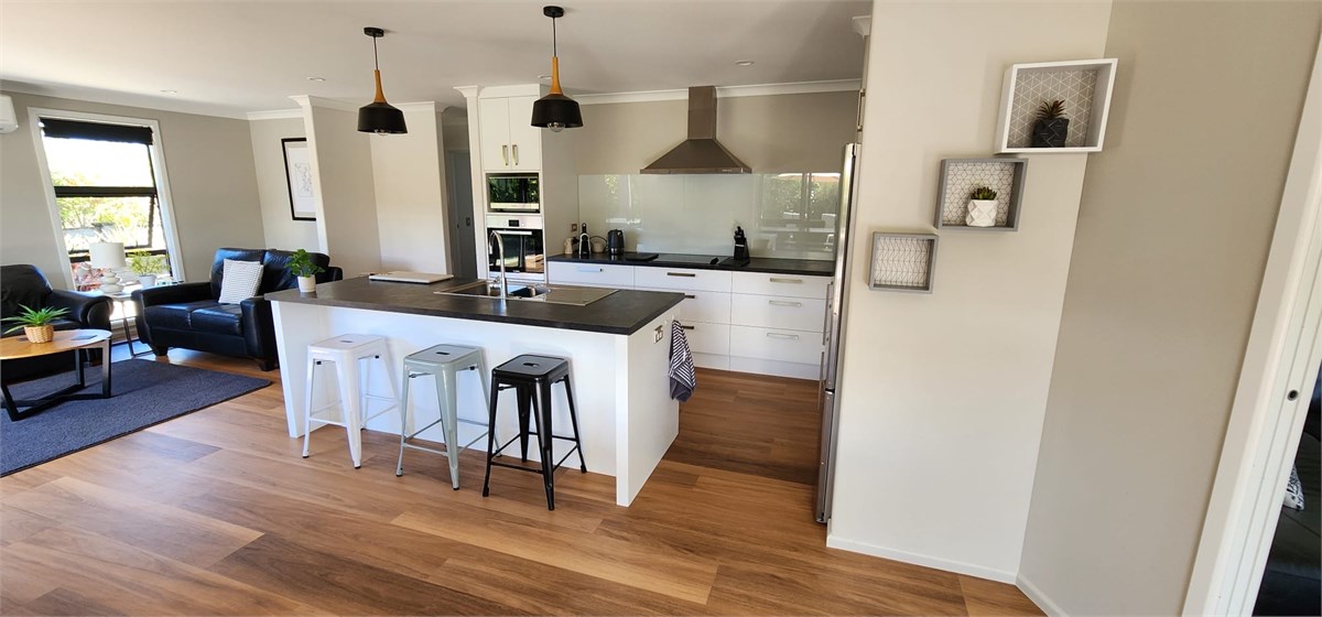 kitchen and living room