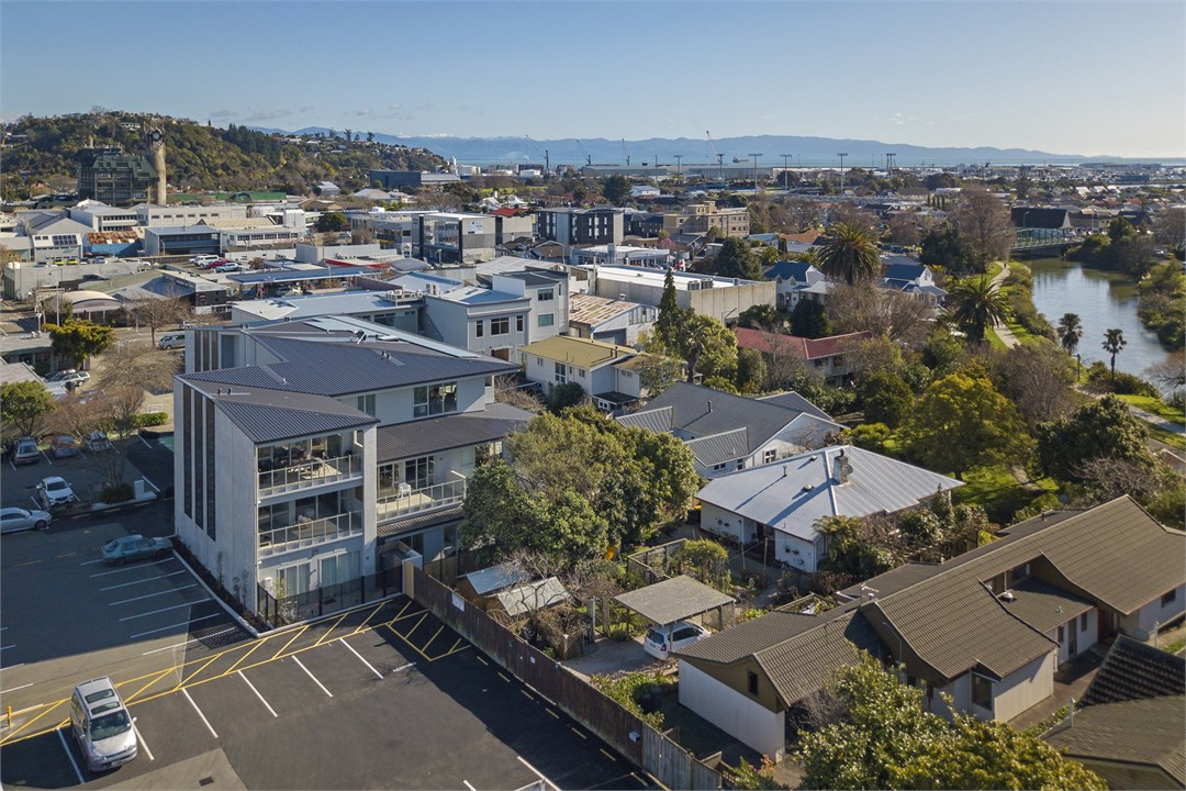 Aerial view of Malthouse Lane Apartment complex