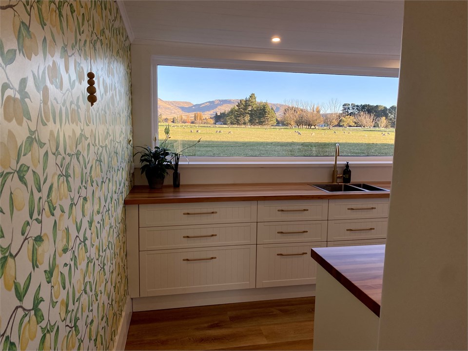 The kitchen offers stunning views.