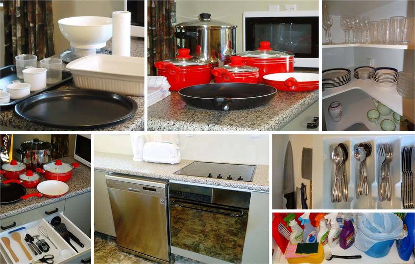 ...equipped for cooking, baking, dining &cleaning.