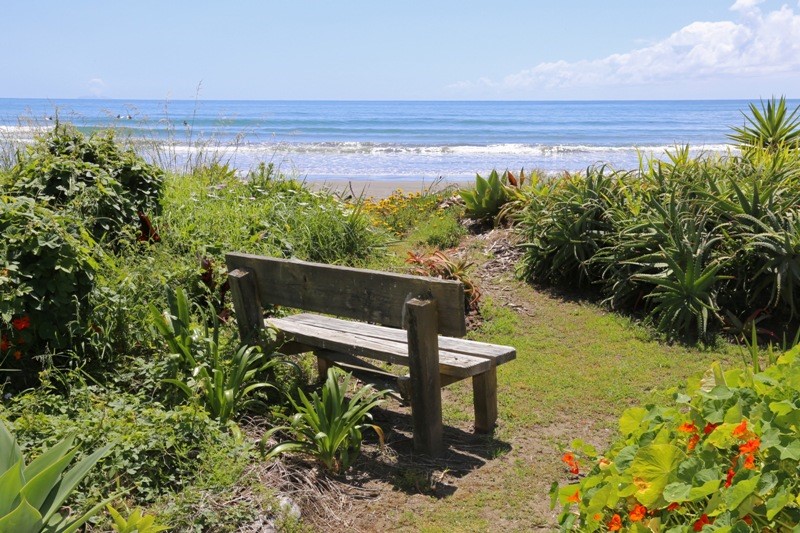 Restful spot at end of driveway on beachfront