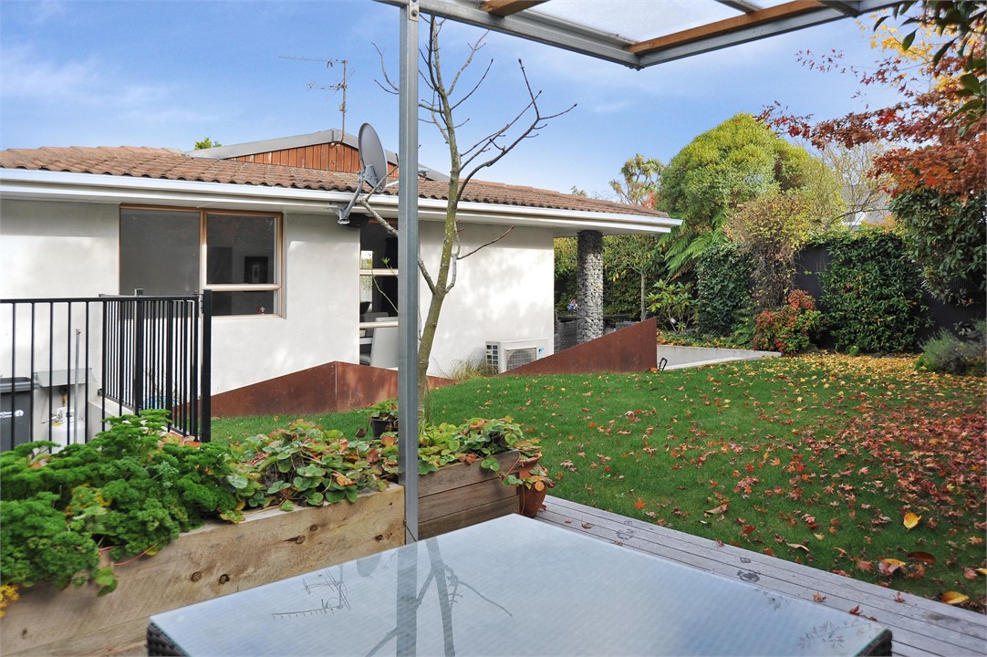 Garden view and view of the property building