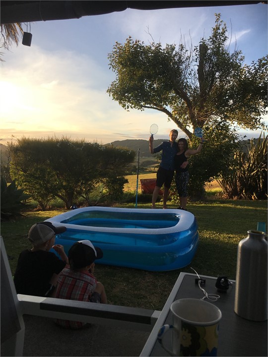 Late afternoon sun at barn yard.