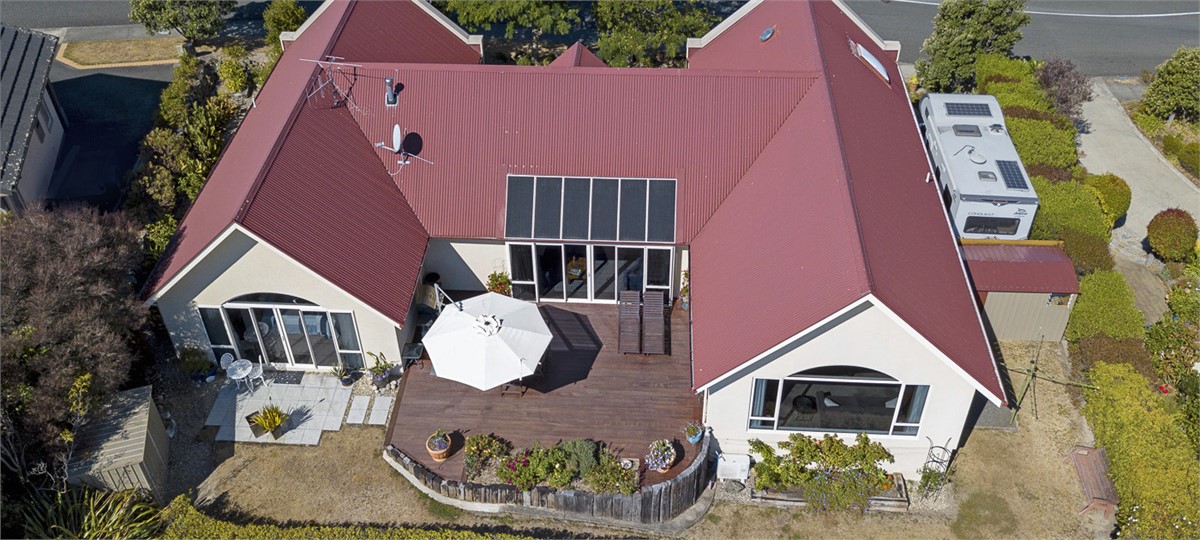 Aerial view of the property