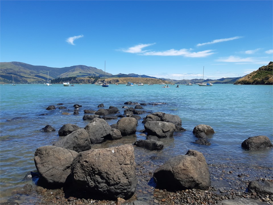 Just a short walk down the hill to Cass Bay