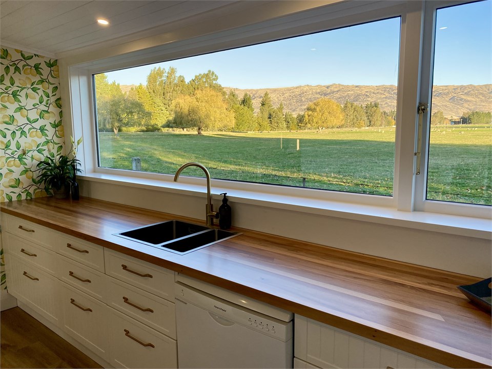 The kitchen offers stunning views.