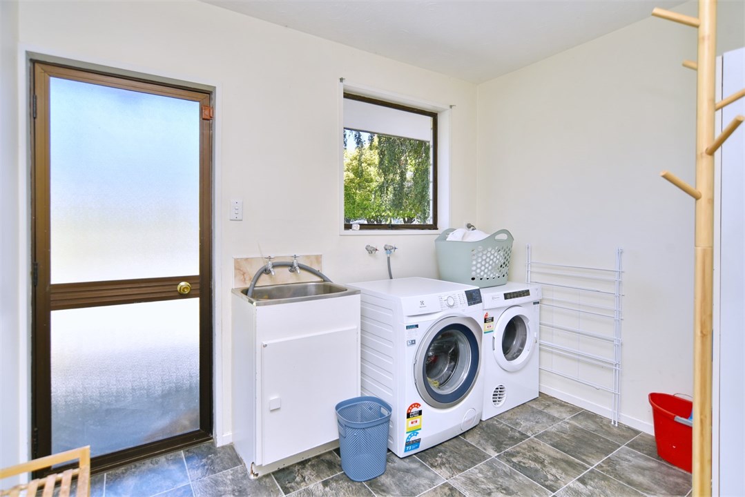 Laundry area with a washing machine and dryer